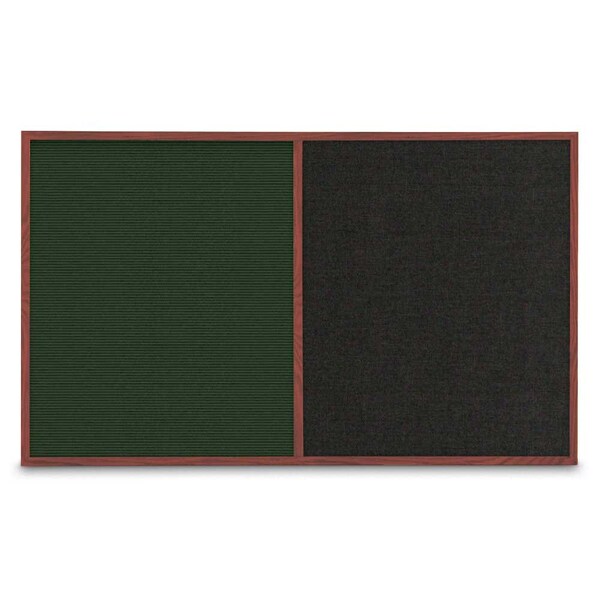United Visual Products Enclosed Corkboard, 1 Door, 18"x24", 4" Fra UV3400-BLACK-MEDGRY - main